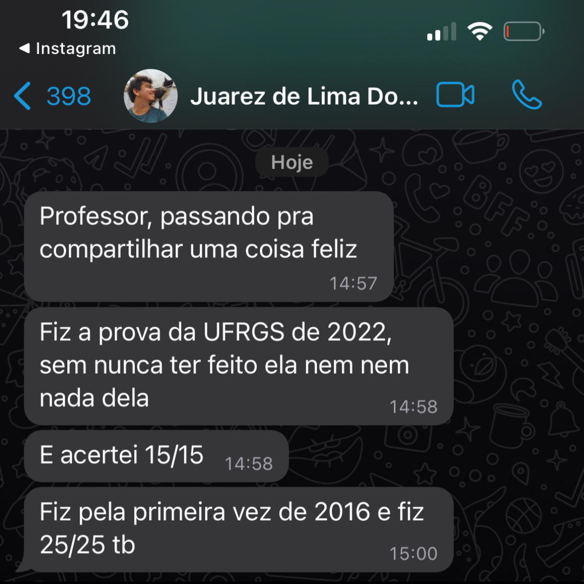 Aluna aprovada — depoimento sobre o curso
