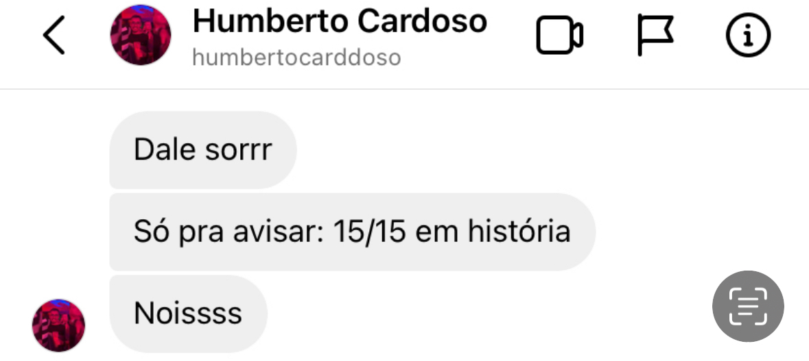 Humberto Cardoso — 15/15 em História