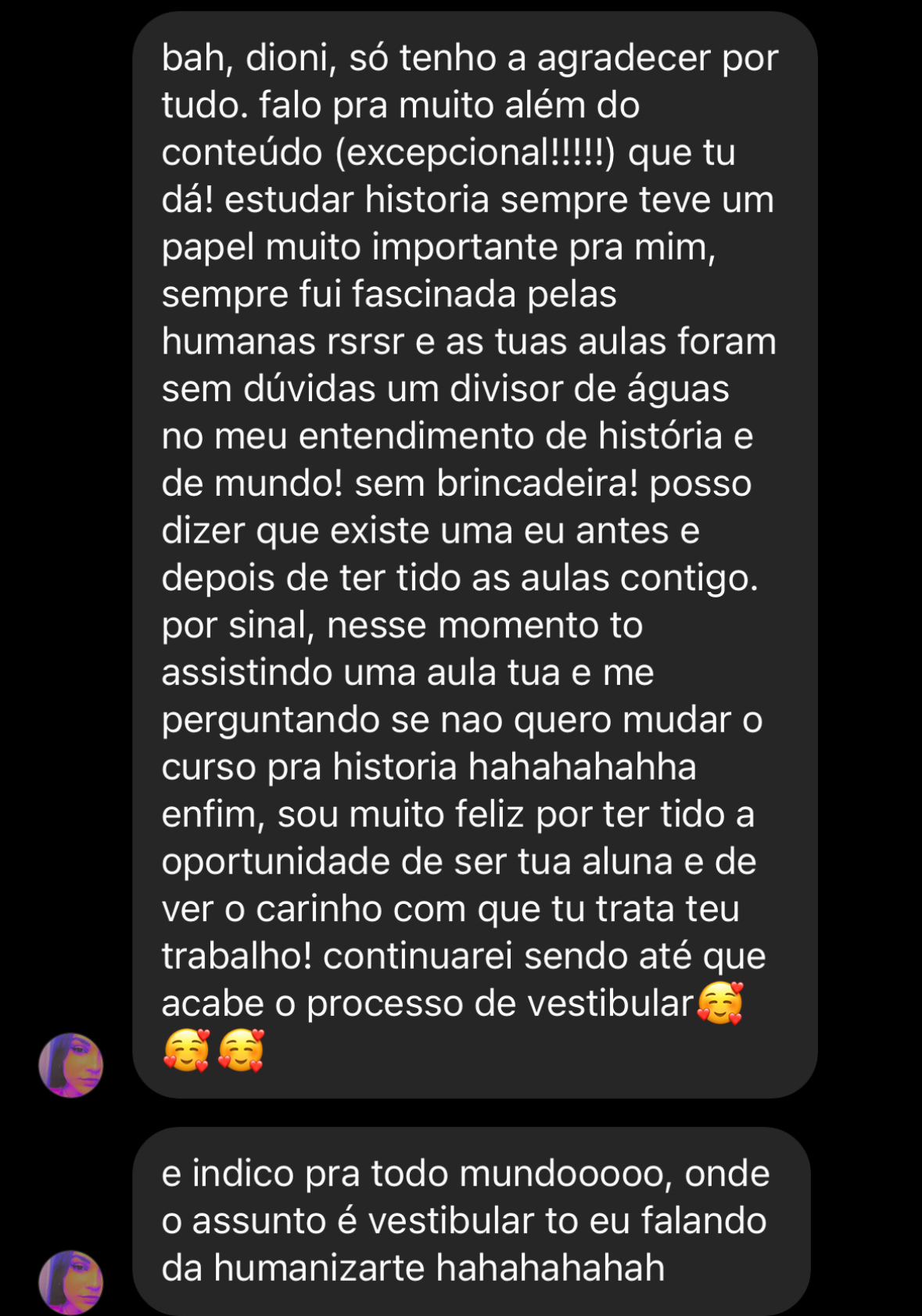 Aluna aprovada — depoimento sobre o curso